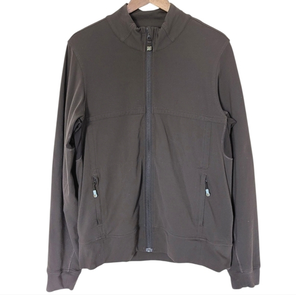 Lululemon Track Jacket Athletic Sport Running Casual Mens Medium Chocolate Brown - Picture 2 of 16